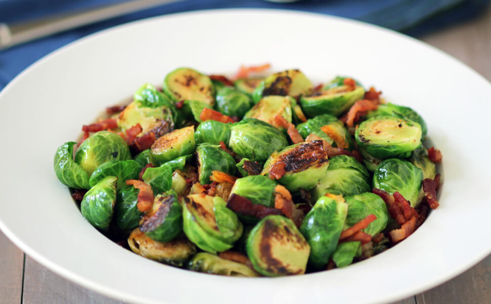 Sriracha Orange Glazed Brussels Sprouts with Bacon – Amazing Taste Foods, Inc
