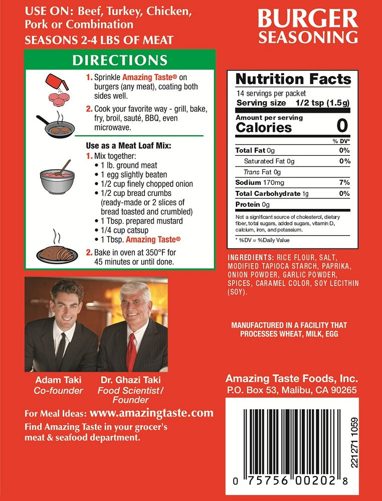 Burger Seasoning Amazing Taste Foods, Inc