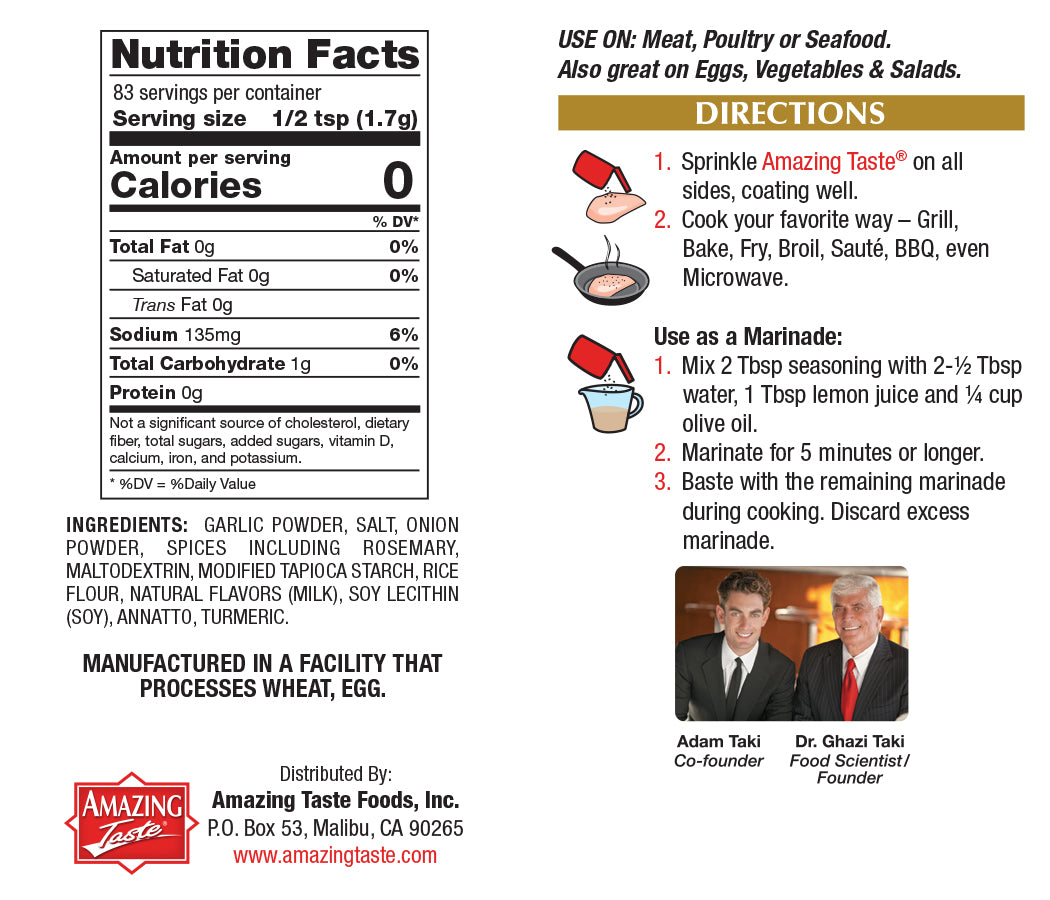 Roasted Garlic & Rosemary Seasoning Shaker Amazing Taste Foods, Inc